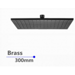 Square Matte Black Solid Brass Shower Head 300